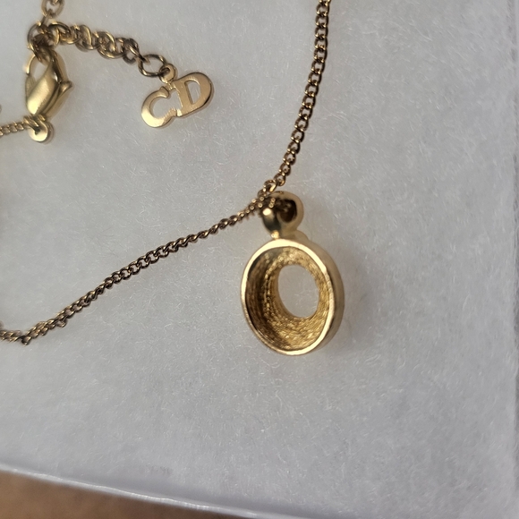 Christian Dior Vintage Crystal Oval Pendant Necklace - Picture 2 of 3